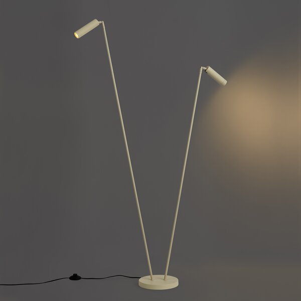 Moderní stojací lampa béžová 2-světla GU10 35mm - Thomas
