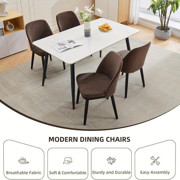 Sada 6 jídelních židlí - Židle do jídelny, kuchyňské židle, jídelní židle, židle k obědu - Moderní design - Silné polstrování