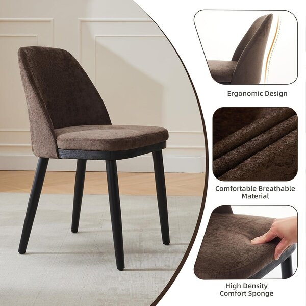 Sada 6 jídelních židlí - Židle do jídelny, kuchyňské židle, jídelní židle, židle k obědu - Moderní design - Silné polstrování