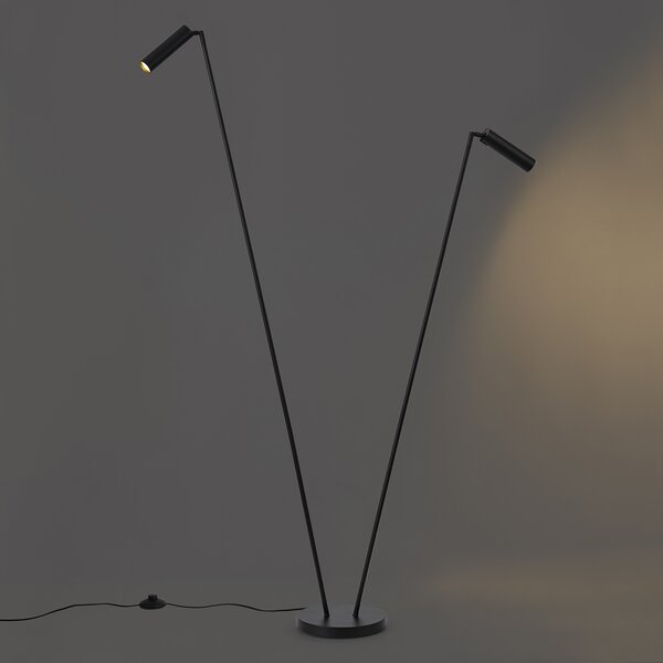 Moderní stojací lampa černá 2-světla GU10 35mm - Thomas
