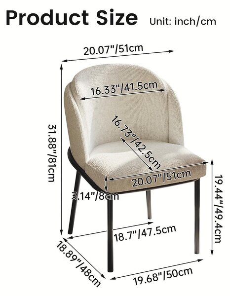 Jídelní židle - Kuchyňská židle - Židle - Sedací křeslo - Židle k jídelnímu stolu - Ergonomická židle s vysokým opěradlem