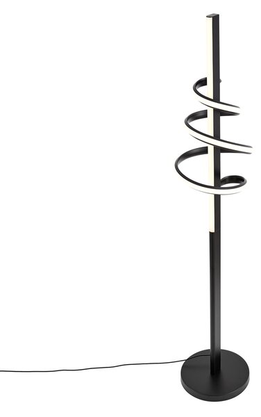 Designová stojací lampa černá vč. stmívatelné LED a 3-cestného spínače - Rolla