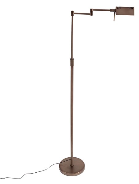 Designová stojací lampa tmavě bronzová vč. LED s dotykovým stmívačem - Notia