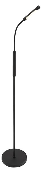 Moderní stojací lampa černá vč. LED 3-stupňové stmívatelné dobíjecí - Statler