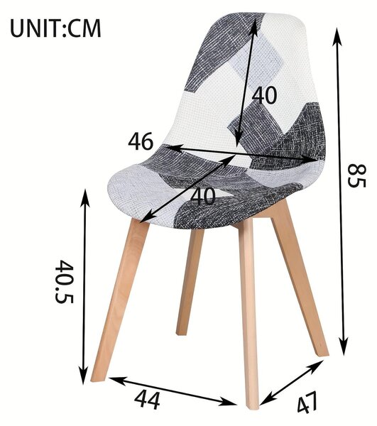 Jídelní židle - Židle - Židle s opěradlem ve tvaru sedáku - Jídelní židle - Kuchyňská židle - Skandinávský design - Ergonomická