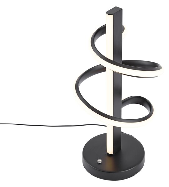 Designová stolní lampa černá vč. LED stmívatelná s 3-stupňovým spínačem - Rolla