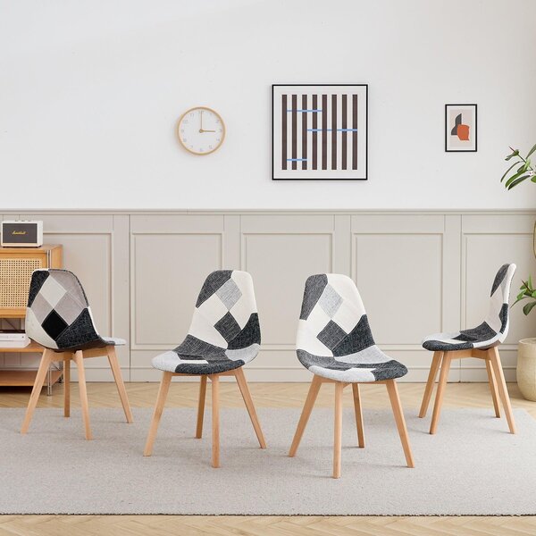 Jídelní židle - Židle - Židle s opěradlem ve tvaru sedáku - Jídelní židle - Kuchyňská židle - Skandinávský design - Ergonomická