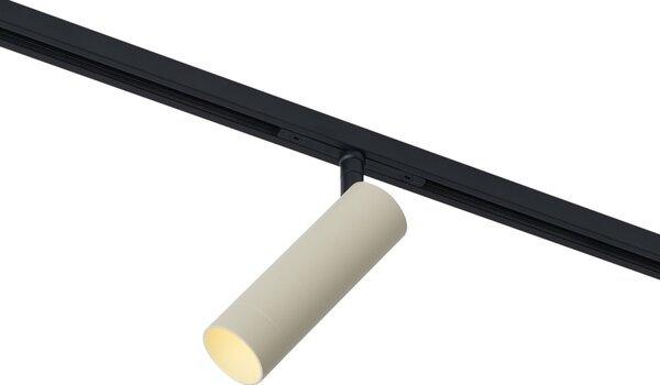 Moderní bodové svítidlo béžové s černou pro 1fázový kolejnicový systém GU10 35mm - Slimline Uzzy