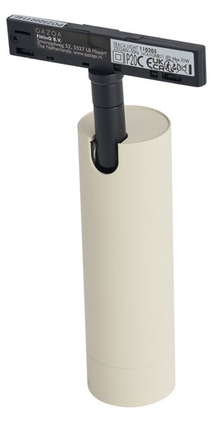 Moderní bodové svítidlo béžové s černou pro 1fázový kolejnicový systém GU10 35mm - Slimline Uzzy