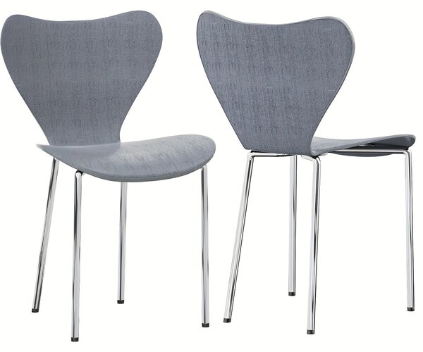 Jídelní židle – sada dvou stohovatelných plastových židlí v severském designu