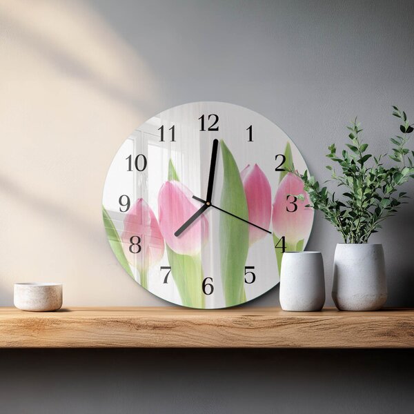 Skleněné nástěnné hodiny Tulipány zsoc-fi30-00178929