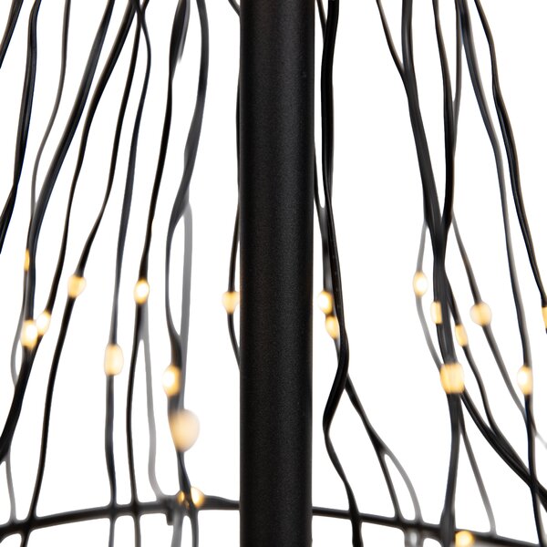 Vánoční stojací lampa černá strom 150 cm vč. LED s časovačem IP44 - Ugoku