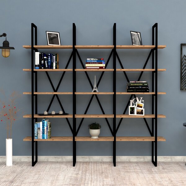 Hanah Home Knihovna Beylerbeyi 160 cm dub artisan/černá