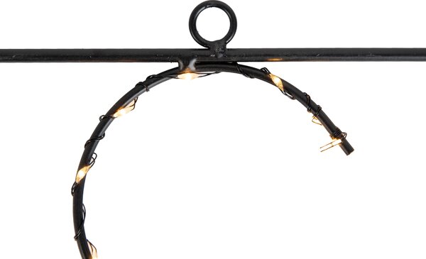 Vánoční nástěnná lampa černá XMAS vč. LED s časovačem IP44 - Yoro