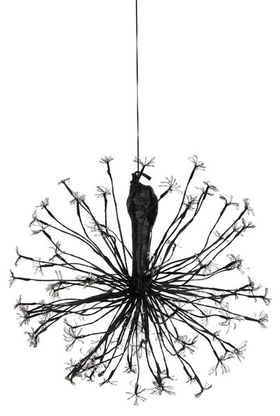 Vánoční závěsná lampa koule černá 60 cm vč. LED s časovačem IP44 - Nobu