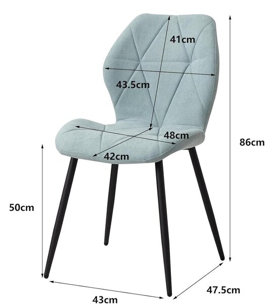Sada čtyř jídelních židlí - Židle - Kuchyňská židle - Skandinávský minimalistický styl - Barva: mintová