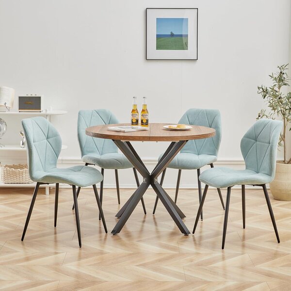 Sada čtyř jídelních židlí - Židle - Kuchyňská židle - Skandinávský minimalistický styl - Barva: mintová