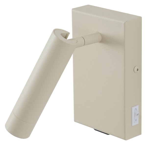 Moderní nástěnná lampa béžová nastavitelná s USB-C - Croft