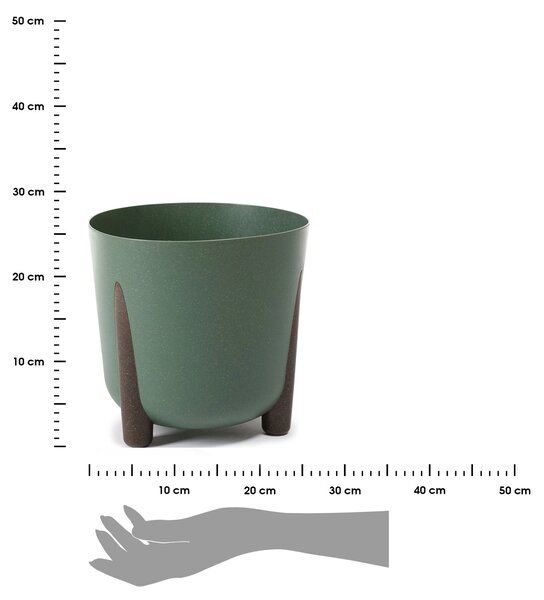 PLASTOVÝ KVĚTINÁČ MOSS ECO 25X26 CM ZELENÁ