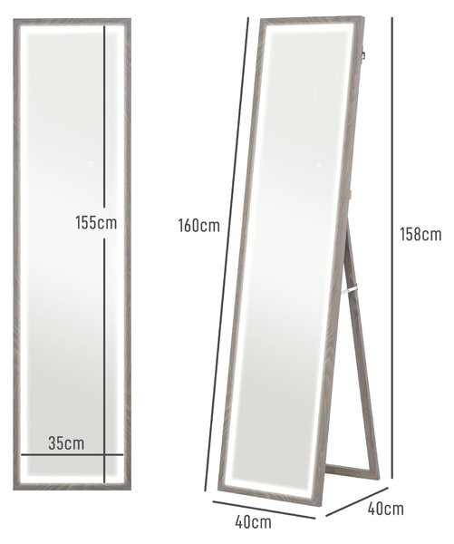 LED zrcadlo – celotělové zrcadlo – nástěnné zrcadlo – zrcadlo do koupelny – zrcadlo na líčení – rozměry 40x160 cm