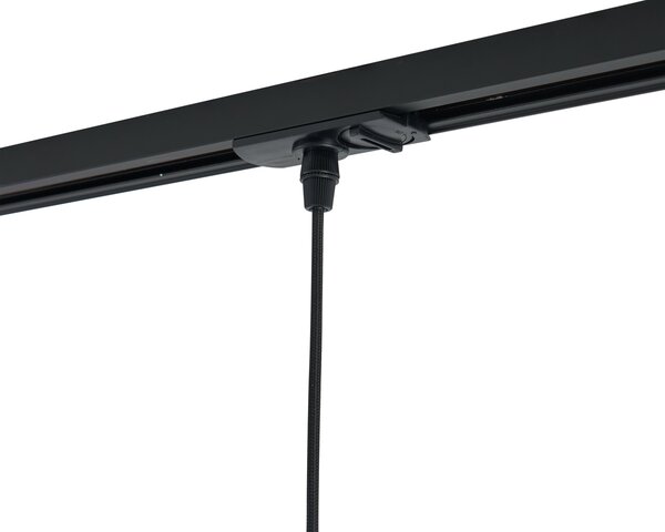 Moderní závěsné svítidlo černé s bílým sklem pro 1fázový kolejnicový systém - Iconic Perle
