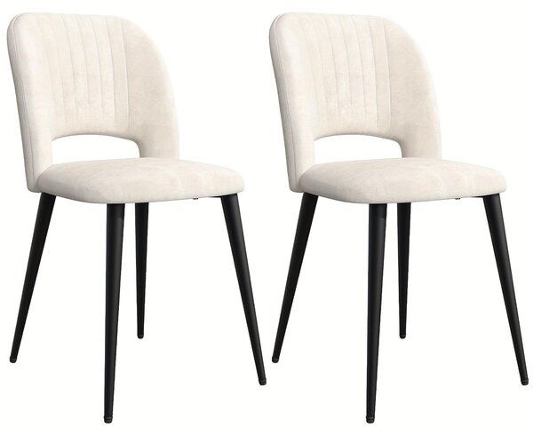 Jídelní židle - Židle - Židle s opěradlem ve tvaru sedáku - Kuchyňská židle - Designová židle - Sada 2 kusů - Čalounění z veluru