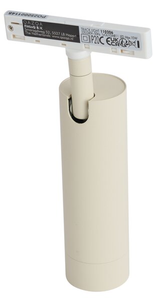 Moderní bodové svítidlo béžové s bílou pro kolejnicový systém 1-fázový GU10 35mm - Slimline Uzzy