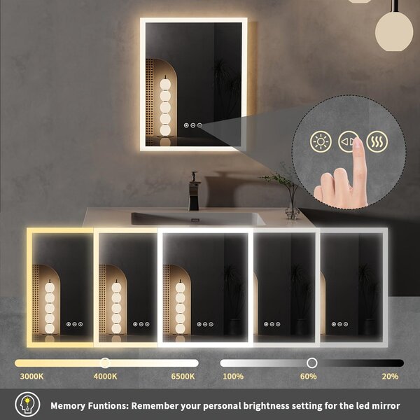 Zrcadlo do make-upu - Kosmetické zrcadlo - Zvětšovací zrcadlo - Zrcadlo do koupelny - Zrcadlo do make-upu s LED osvětlením