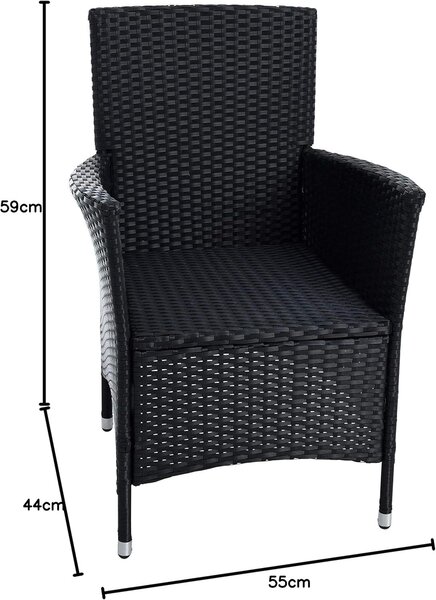Zahradní židle - Židle z polyratanu - Ratanové židle - Židle na balkon - Venkovní zahradní židle - Sada 2 kusů
