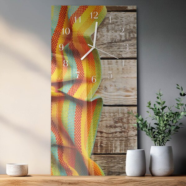 Skleněné hodiny vertikální Dřevěná tkanina zsppb-30x60-00092686