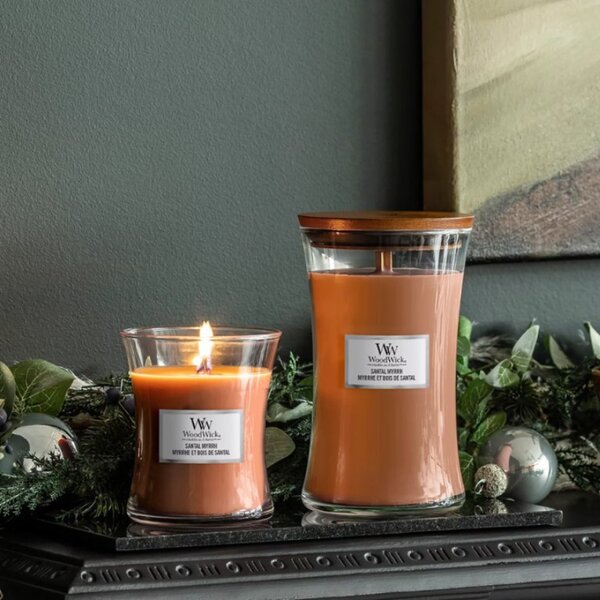 WoodWick Velká vonná svíčka WoodWick, Santal Myrrh
