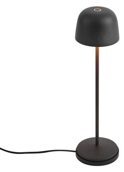 Stolní lampa černá vč. LED dobíjecí s nabíjecí stanicí IP65 - Raika