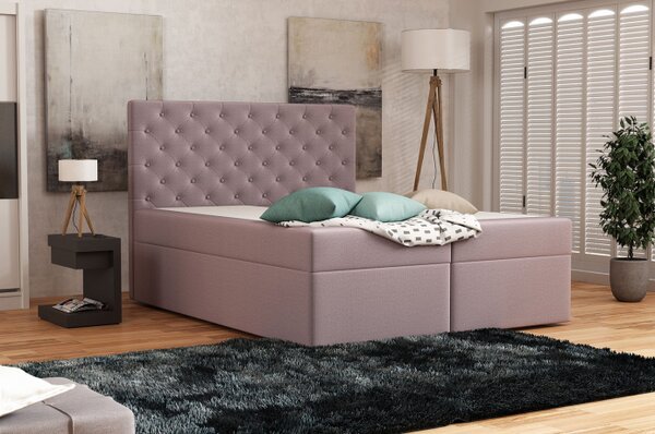 VÝPRODEJ - Elegantní čalouněná postel 120x200 ALLEFFRA - růžová 2