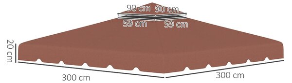 Altán - Střecha pro zahradu - Krytá terasa - 2 úrovně - Markýza pro pergolu - vyrobeno z prodyšné polyesterové tkaniny s hmotností 170 g/m² a ochranou proti UV záření