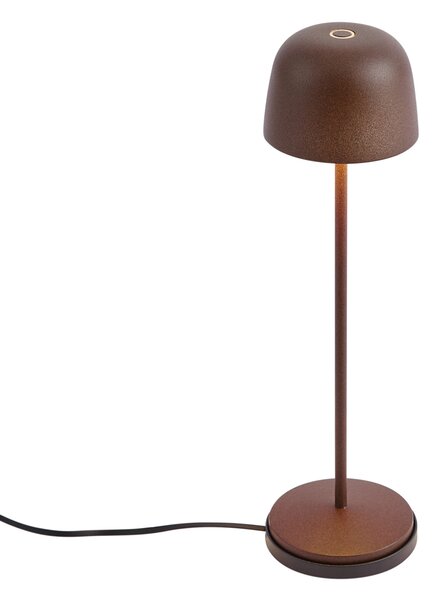 Stolní lampa rezavě hnědá vč. LED dobíjecí s nabíjecí stanicí IP65 - Raika