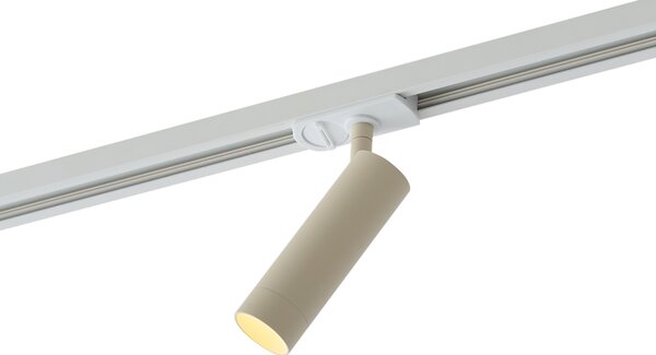 Moderní bodové svítidlo béžové s bílým adaptérem pro 1fázový kolejnicový systém GU10 35mm - Iconic Jeana Luxe