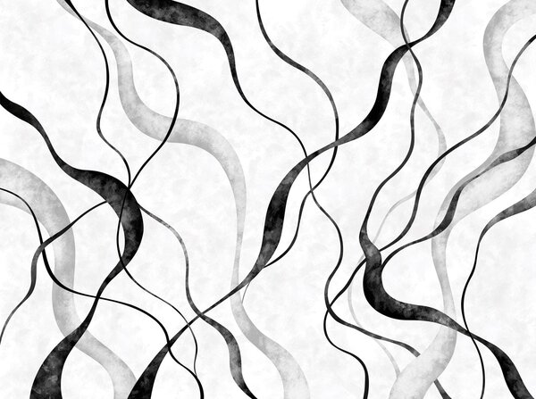 Fototapety Abstraktní vlnící se linie v monochromatických odstínech, Fototapety abstraktní, w05699 : uwalls.cz