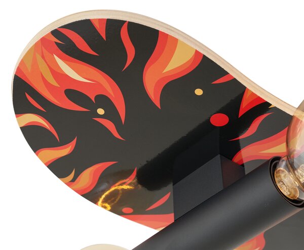 Nástěnná lampa černá s červenou 80 cm - Skateboard