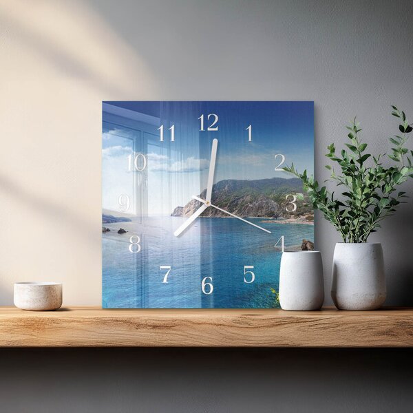 Skleněné hodiny Záliv zskb-30x30-00087287