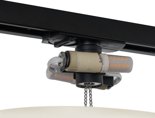 Moderní béžové stropní svítidlo pro 1fázový kolejnicový systém s 2 světly – Iconic Pulley