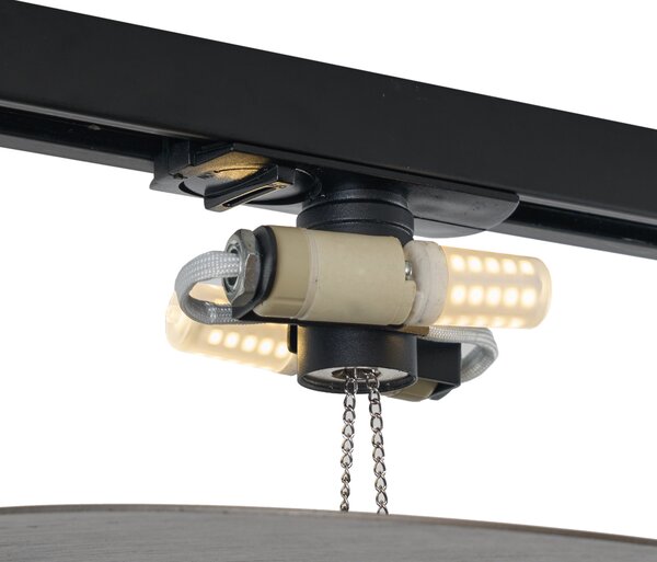 Moderní stropní svítidlo Gunmetal pro 1fázový kolejnicový systém 2-světla - Iconic Pulley