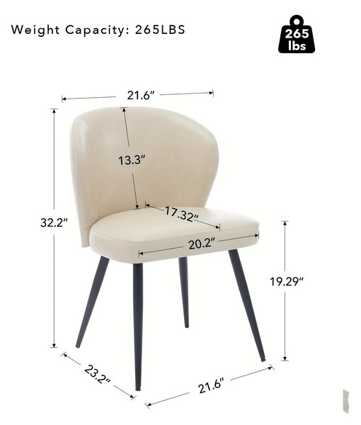 Jídelní židle - Židle - Sedací křeslo - Kuchyňská židle - Obývací židle - Sada 2 kusů - Ergonomické polštáře