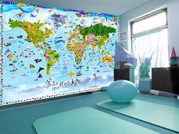 Murando DeLuxe Dětská mapa světa tapeta Rozměry (š x v) a Typ: 150x105 cm - vliesové