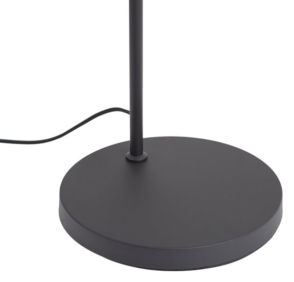 Designová stojací lampa černá s kouřovým sklem - Ana