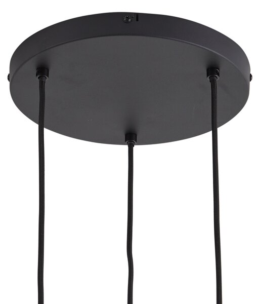 Designová závěsná lampa černá s kouřovým sklem 3-světla - Ana