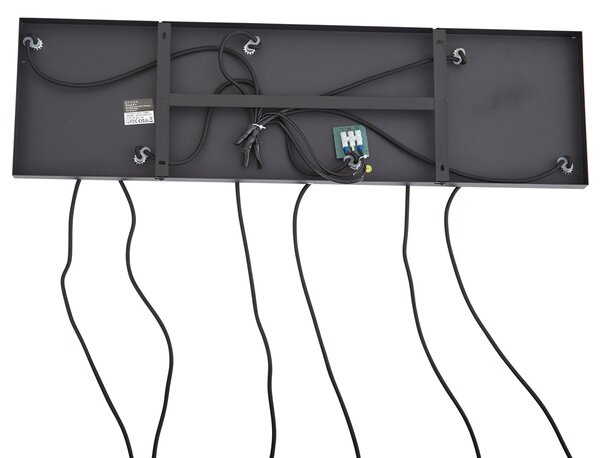 Designové závěsné svítidlo černé s kouřovým sklem 6-světel - Ana