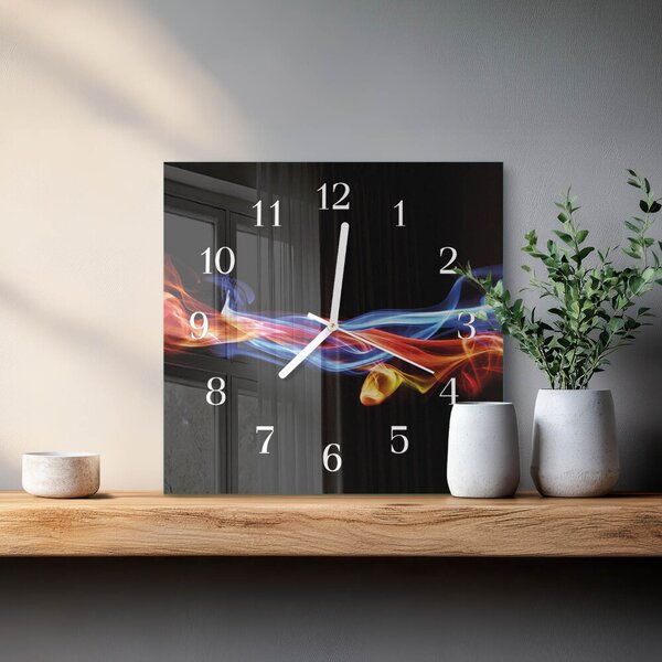 Skleněné hodiny Abstraktní kouř zskb-30x30-00080405