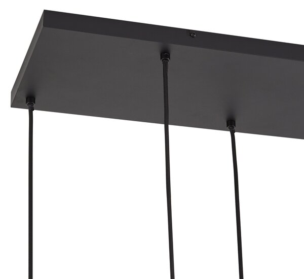 Designové závěsné svítidlo černé s kouřovým sklem 6-světel - Ana