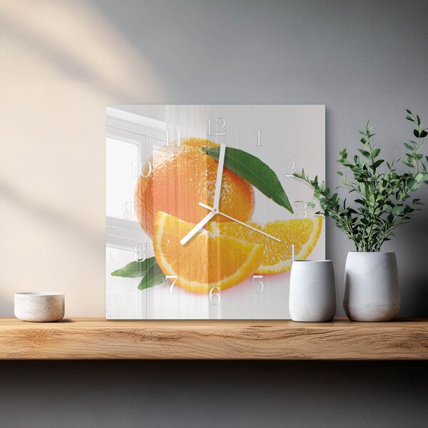 Skleněné hodiny Pomeranče zskb-30x30-00086881