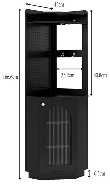 Rohová skříň - Rohový nábytek - Rohová police - Rohová úložná jednotka - Trojúhelníkový design - Voděodolné dřevo